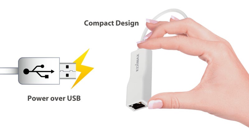 Edimax USB 2.0 Fast Ethernet LAN Adapter, USB to RJ45 100Mbps Network LAN Converter, Plug and Play, Windows, MacBook Pro/Air and More, EU-4208, White - Image 3